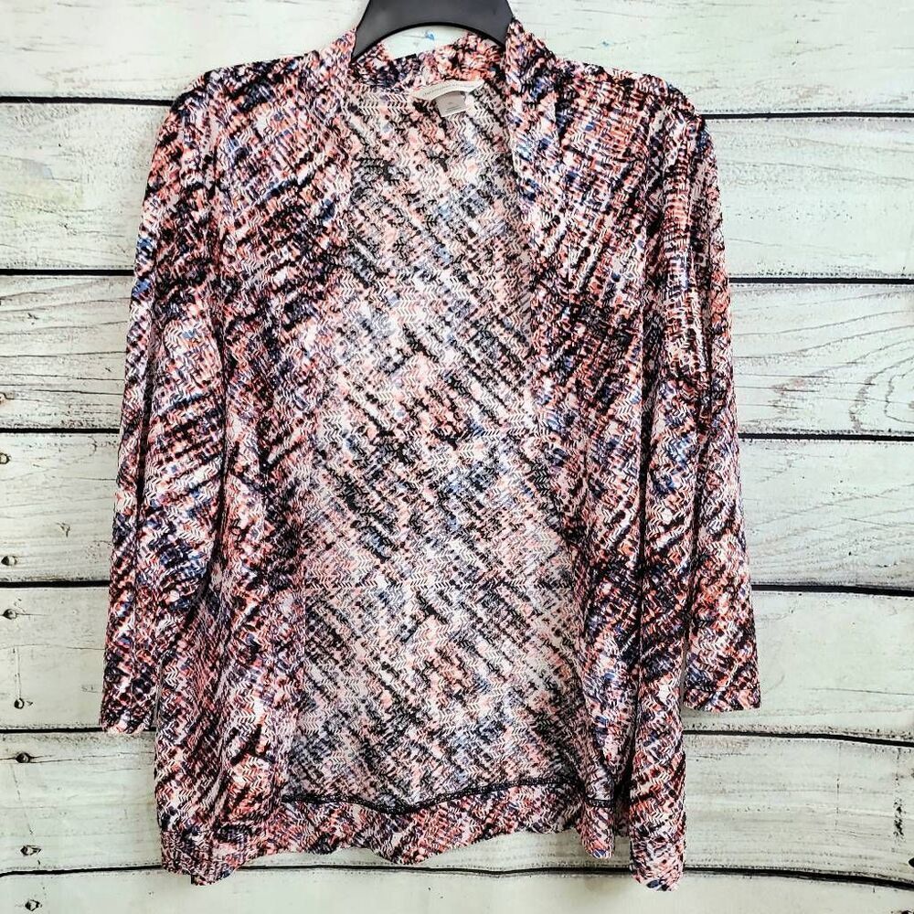 Christopher & Banks XL Geo Print Cardigan Sweater